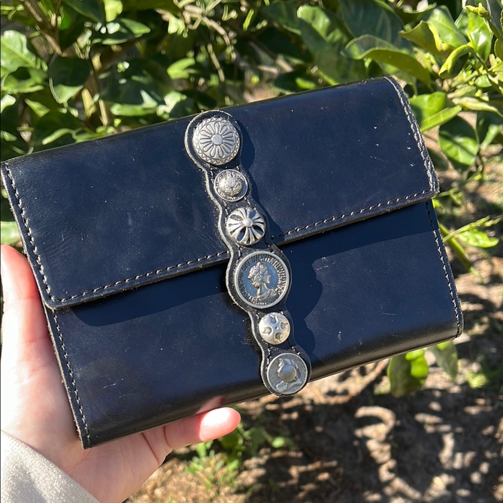 Black Western Wallet with Silver Accents